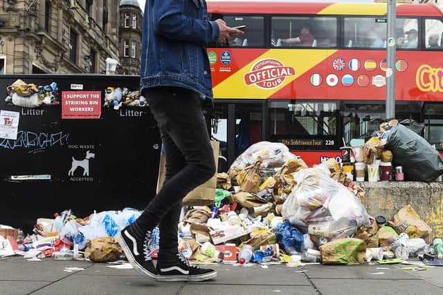 Rubbish quickly piled up on Edinburgh's streets during previous industrial action during the Fringe in 2022. Picture: Lisa Ferguson