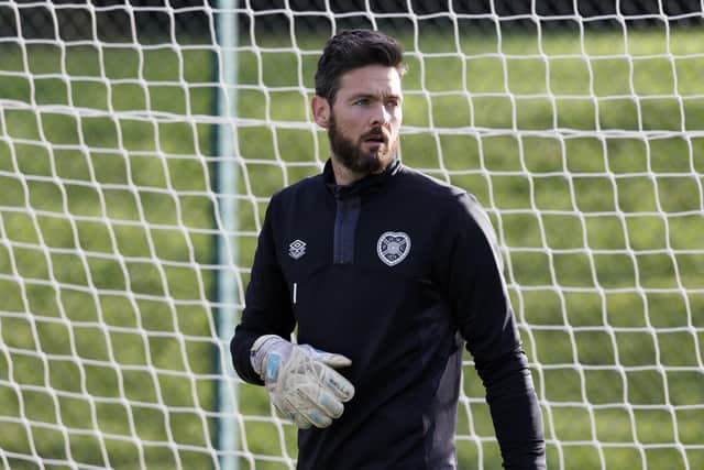Goalkeeper Craig Gordon during a Hearts training session at Oriam.