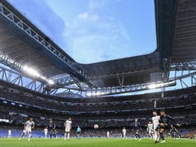 Manchester City take on Real Madrid at the Bernabeu in the Champions League semi-final. (Photo by David Ramos/Getty Images)