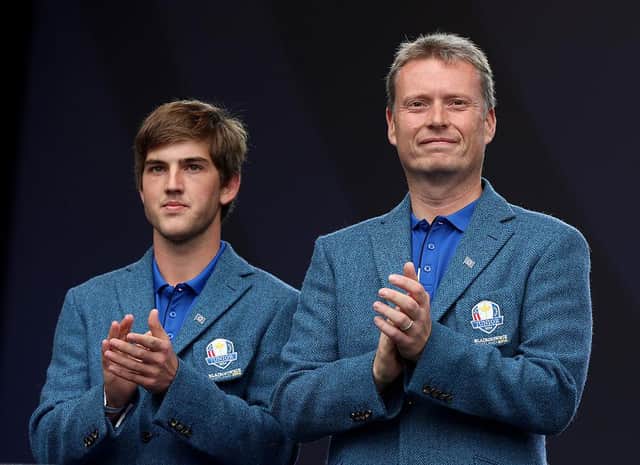 Stuart Wilson, pictured with compatriot Bradley Neil at the 2014 Junior Ryder Cup at Blairgowrie, has been appointed to a selection committee for this year's event in Wisconsin. Picture: Andrew Redington/Getty Images.