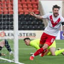 Callum Fordyce was on target as Airdrieonians won 6-2 against Falkirk.