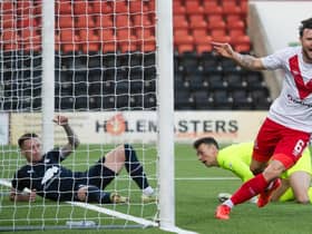 Callum Fordyce was on target as Airdrieonians won 6-2 against Falkirk.