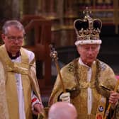 King Charles appeared somewhat melancholy during the coronation ceremony (Picture: Richard Pohle/pool/AFP via Getty Images)