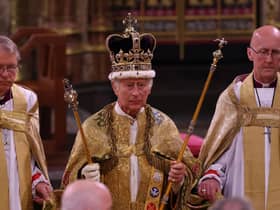 King Charles appeared somewhat melancholy during the coronation ceremony (Picture: Richard Pohle/pool/AFP via Getty Images)