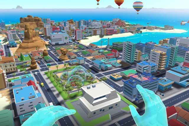 A screenshot of Little Cities by nDreams.