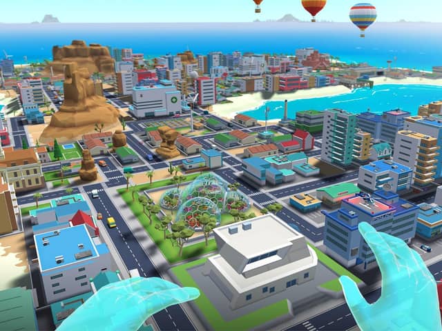A screenshot of Little Cities by nDreams.