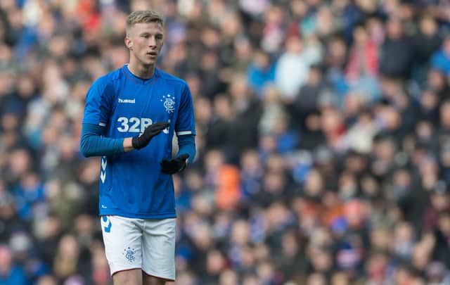 Ross McCrorie is sent to seal a deal going from Rangers to Aberdeen on an initial loan deal that could be made permanent at the end of the campaign. Picture: SNS