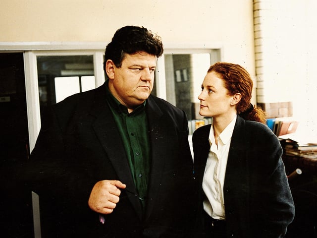 A still from the hit ITV series Fitz which starred Robbie and Geraldine Somerville