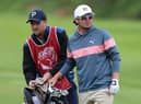 Ewen Ferguson prepares to play his second shot at the first hole in the third round of the Jonsson Workwear Open at The Club at Steyn City in South Africa. Picture: Warren Little/Getty Images.