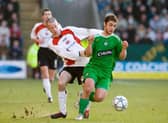 Shaun Maloney (right) holds off Clyde's Eddie Malone in one of the competition's shocks in 2006.