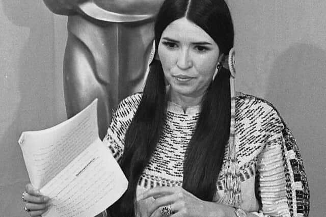 Sacheen Littlefeather refused the Oscar for best actor on behalf of Marlon Brando at the 1973 Academy Awards (Picture: UCLA Library Special Collections via Wikimedia Commons)