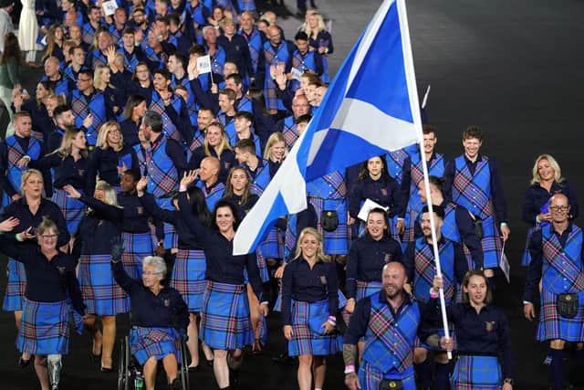 Team Scotland enter the stadium