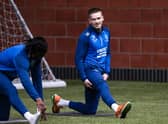 Ryan Kent during Rangers training ahead of next week's Europa League final. (Photo by Alan Harvey / SNS Group)