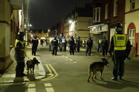 Police in Hartlepool during the disorder on July 31. Photo: PA