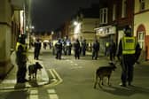 Police in Hartlepool during the disorder on July 31. Photo: PA