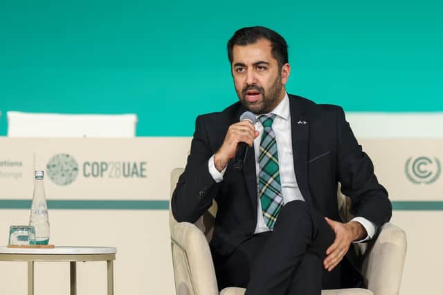 Scotland's First Minister Humza Yousaf at a COP28 event in Dubai last month (Picture: Getty Images)