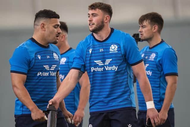 Ollie Smith, centre, will make his Scotland in Santiago del Estero. (Photo by Ross MacDonald / SNS Group)