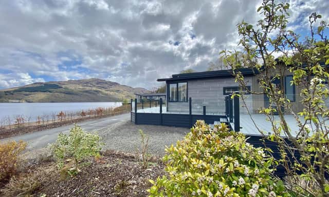 The Aspire Aurora Lodge sits right on the banks of Loch Lomond. Pics: Argyll Holidays.