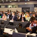 lexey Dronov, Consul General of the Russian Federation in Bonn attends with his colleagues the opening day of the UNFCCC's SB56 climate conference on June 06, 2022 in Bonn, Germany. The June 6-16 conference is in preparation for the UN Climate Change Conference COP27 in in Sharm el-Sheikh, Egypt, which is scheduled to take place in November this year. (Photo by Andreas Rentz/Getty Images)