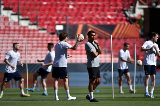 Rangers boss Giovanni van Bronckhorst will have selection decisions to make. (Photo by CRISTINA QUICLER/AFP via Getty Images)