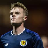 Tommy Conway won and converted a penalty kick to earn Scotland Under-21s a draw against Norway.  (Photo by Ross MacDonald / SNS Group)