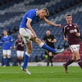 Rangers ace Rory Wilson makes it 2-0 in the Scottish Youth Cup final against Hearts with a fierce volley. (Photo by Craig Foy / SNS Group)