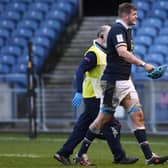 Scott Cummings had to go off with a hand injury during Scotland's Six Nations defeat by Ireland. Picture: Ross MacDonald/SNS