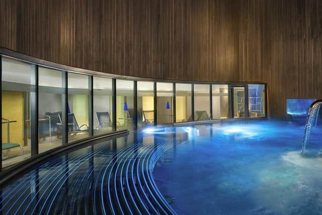 The outdoor rooftop pool in the spa at Sheraton Grand Hotel and Spa, Edinburgh. Pic: Matthew Shaw.