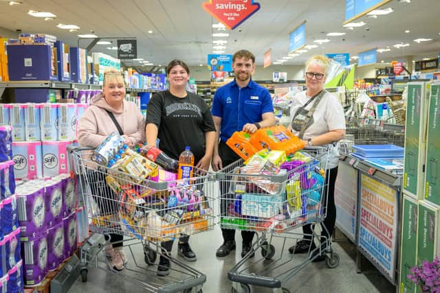 Sharon Holding, Shannon Coyle, store assistant manager Daniel Richardson and Sharron McPhillips.