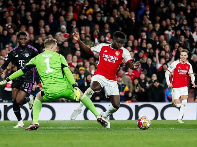 Bukayo Saka and Arsenal believed they should have been given a late penalty against Bayern Munich.