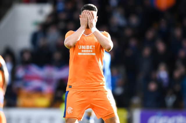 Rangers' Antonio Colak can't bear to look after another chance goes a-begging against St Johnstone (Photo by Ross MacDonald / SNS Group)