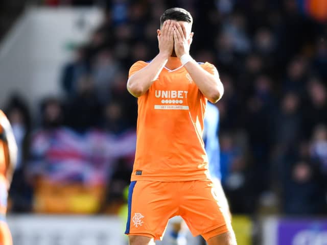 Rangers' Antonio Colak can't bear to look after another chance goes a-begging against St Johnstone  (Photo by Ross MacDonald / SNS Group)