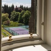 View of the tennis court from Cromlix bedroom Pic: Caroline Briggs