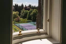 View of the tennis court from Cromlix bedroom Pic: Caroline Briggs