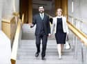 New First Minister Humza Yousaf with his deputy Shona Robison. Picture: Jeff J Mitchell/Getty Images