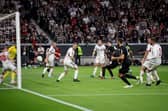 Robin Koch of Eintracht Frankfurt puts the Germans 2-1 up against Aberdeen.