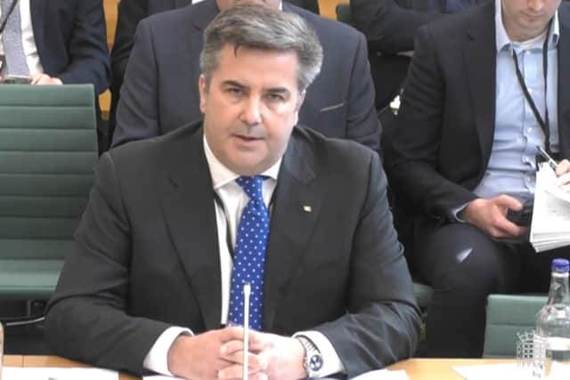Peter Hebblethwaite, Chief Executive, P&O Ferries, answering questions in front of the Transport Committee and Business, Energy and Industrial Strategy Select Committee in the House of Commmons.
