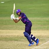 Kyle Coetzer of Scotland plays a shot during the ICC Men's T20 World Cup match between New Zealand and Scotland.