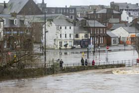 Flooded roads in Whitesands, Dumfries.