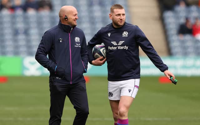Scotland head coach Gregor Townsend with his playmaker-in-chief, Finn Russell.  (Photo by Craig Williamson / SNS Group)