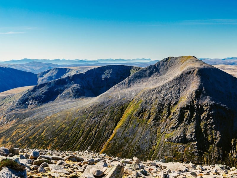Another from the Cairngorms, Cairn Toul stands at 1,291m (4,235) - only metres shorter than its neighbour Braeriach. It is often climbed alongside other peaks, but walkers doing it alone will have to trek at least 27km for the round trip. The views from the top are said to be spectacular, but expect some rock scrambling and perhaps a stay in a bothy before you make it to the top.