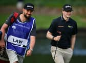 David Law walks with his caddie Max Bill during the second round of the Catalunya Championship at PGA Catalunya Golf and Wellness in Girona, Spain. Picture: Octavio Passos/Getty Images.