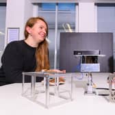 Paul Bate, CEO of the UK Space Agency, joins Zaria Serfontein, co-founder of Frontier Space Technologies at the UK Space Agency offices in Westminster, London to launch the UK Space Agency Accelerator programme. Picture: Matt Crossick