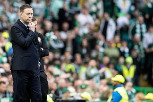 Rangers manager Michael Beale watches on from the sidelines.