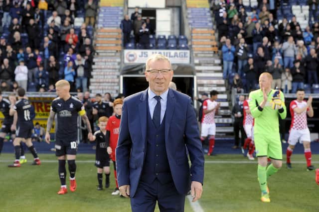 Last game of the 2017-18 season at Falkirk was a farewell for Alex Smith. (Picture: Michael Gillen)