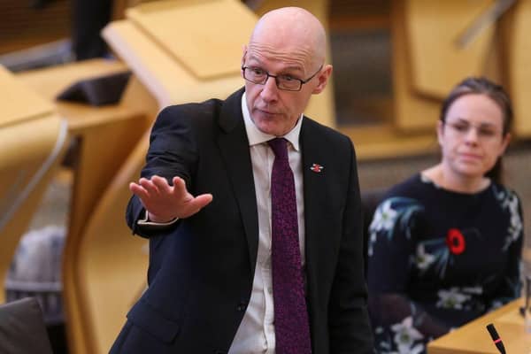 Deputy First Minister John Swinney said plans in place to deal with the impact of Storm Eunice in Scotland are “proportionate” and “extensive”(Photo by Fraser Bremner-Pool/Getty Images).