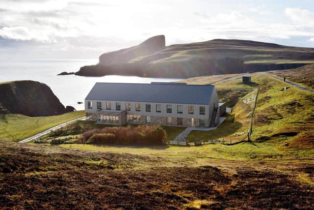 A visualisation of what the new Fair Isle Bird Observatory will look like if the campaign is successful. Image: ICA