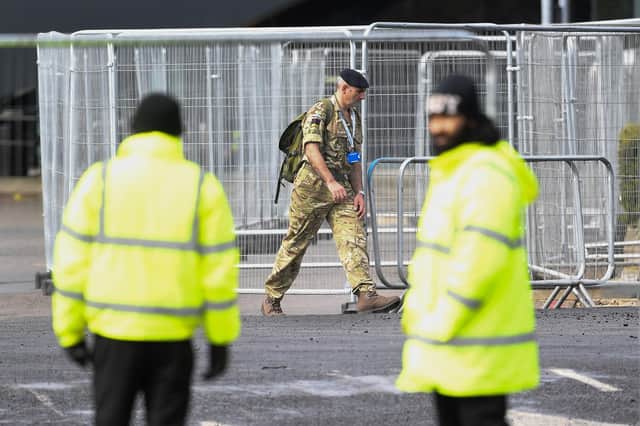 Army personnel at the NHS Nightingale Hospital at the ExCel centre in London, a temporary hospital with 4000 beds which has been set up for the treatment of Covid-19 patients. (Picture: Kirsty O'Connor/PA Wire)