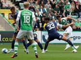 Joe Newell fires home Hibs' winner after just 12 minutes.