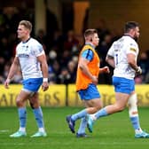 Worcester Warriors' Rory Sutherland leaves the pitch after being shown a red card during the Gallagher Premiership match at The Recreation Ground, Bath.